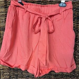 Francesca’s Coral color Shorts- Size: Small, New‎ with tags